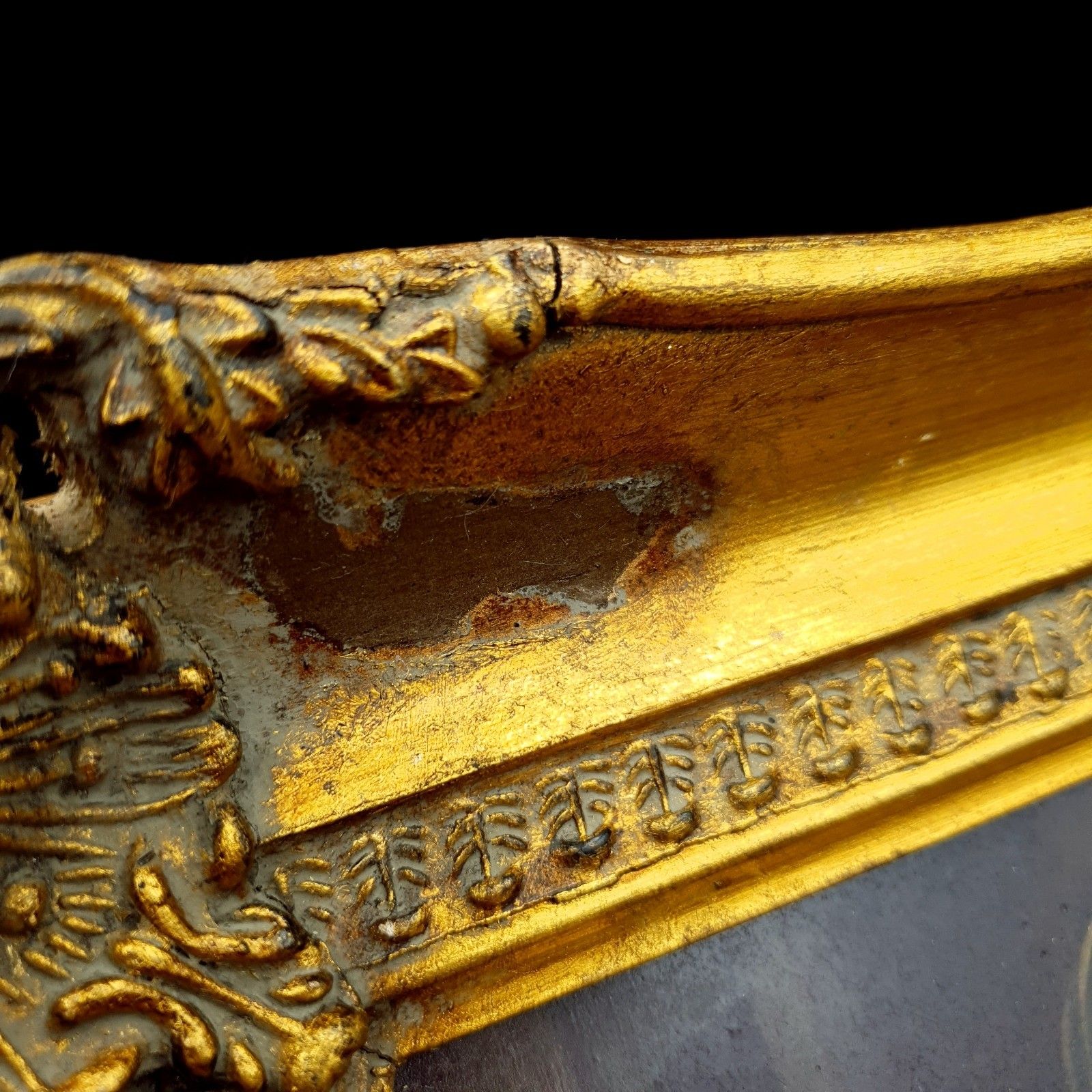 150.0 Carvers & Gilders Kitten Cat Print Arthur Heyer Ornate Gold Frame W28 H22.5 photo