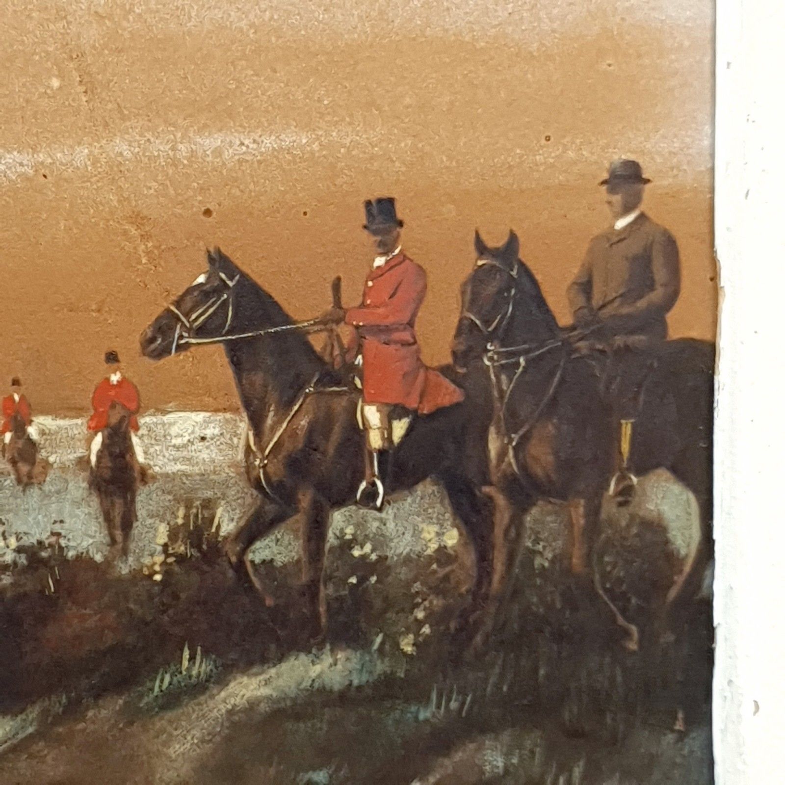 Art Signed Josef Pirka Watercolour Equestrian Hunting Scene 1906 Bohemia Antique Art photo