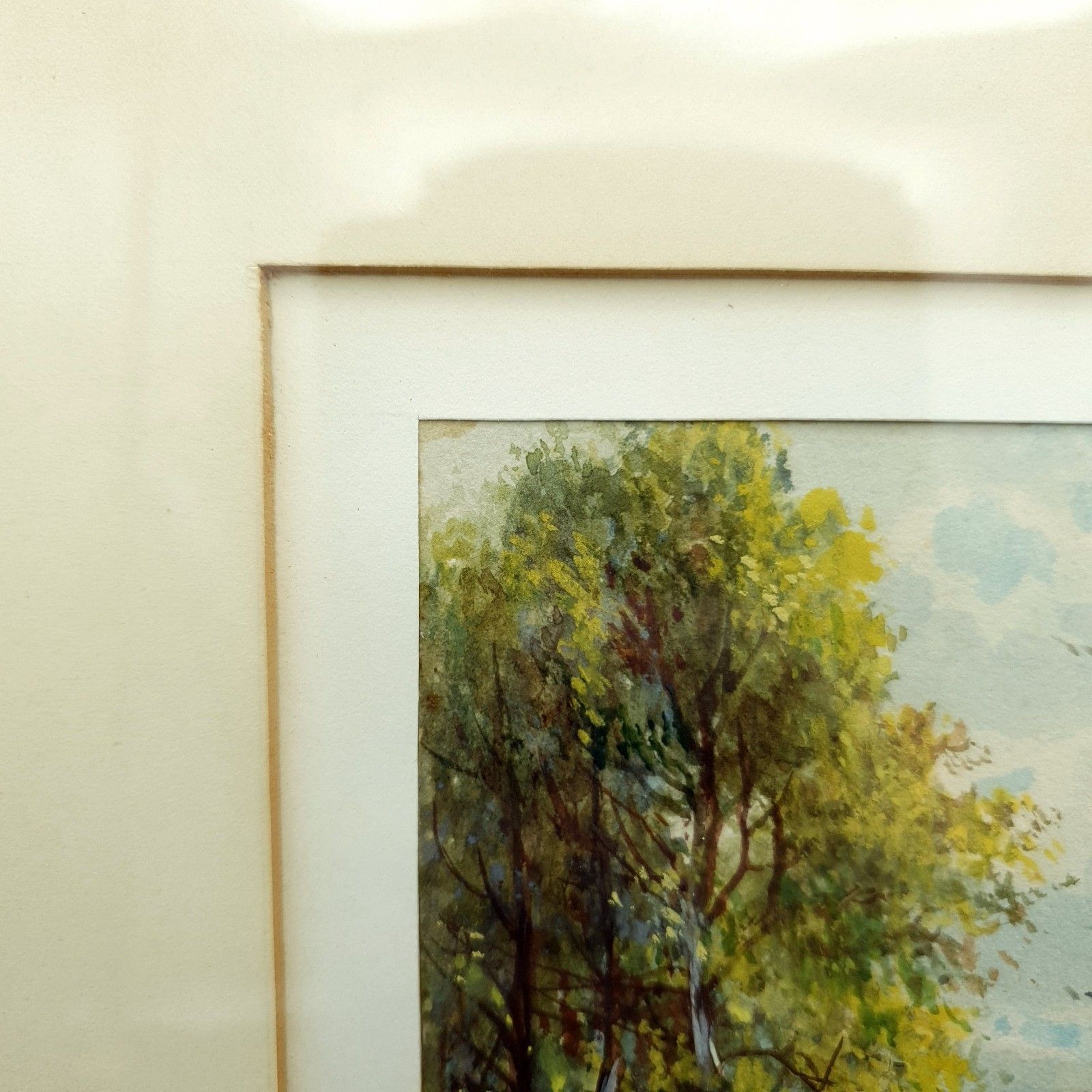 Watercolour Signed 'After Hulk' Tranquil Cottages & River Framed H32.5x26.5cm photo Art