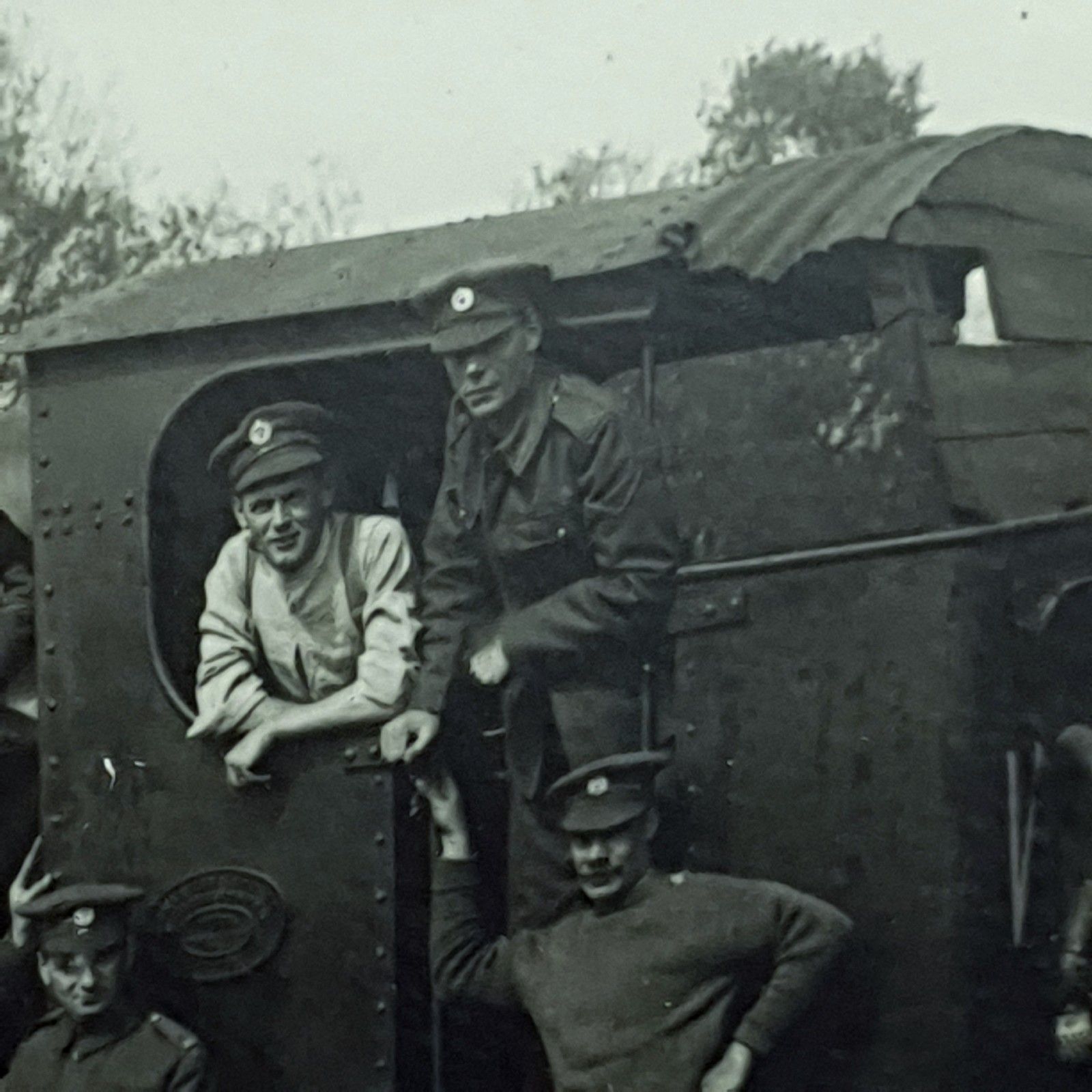 photo for sale Wwi Photo 8th Battalion Soldiers Possibly Post Office Rifles Framed Antique 1915