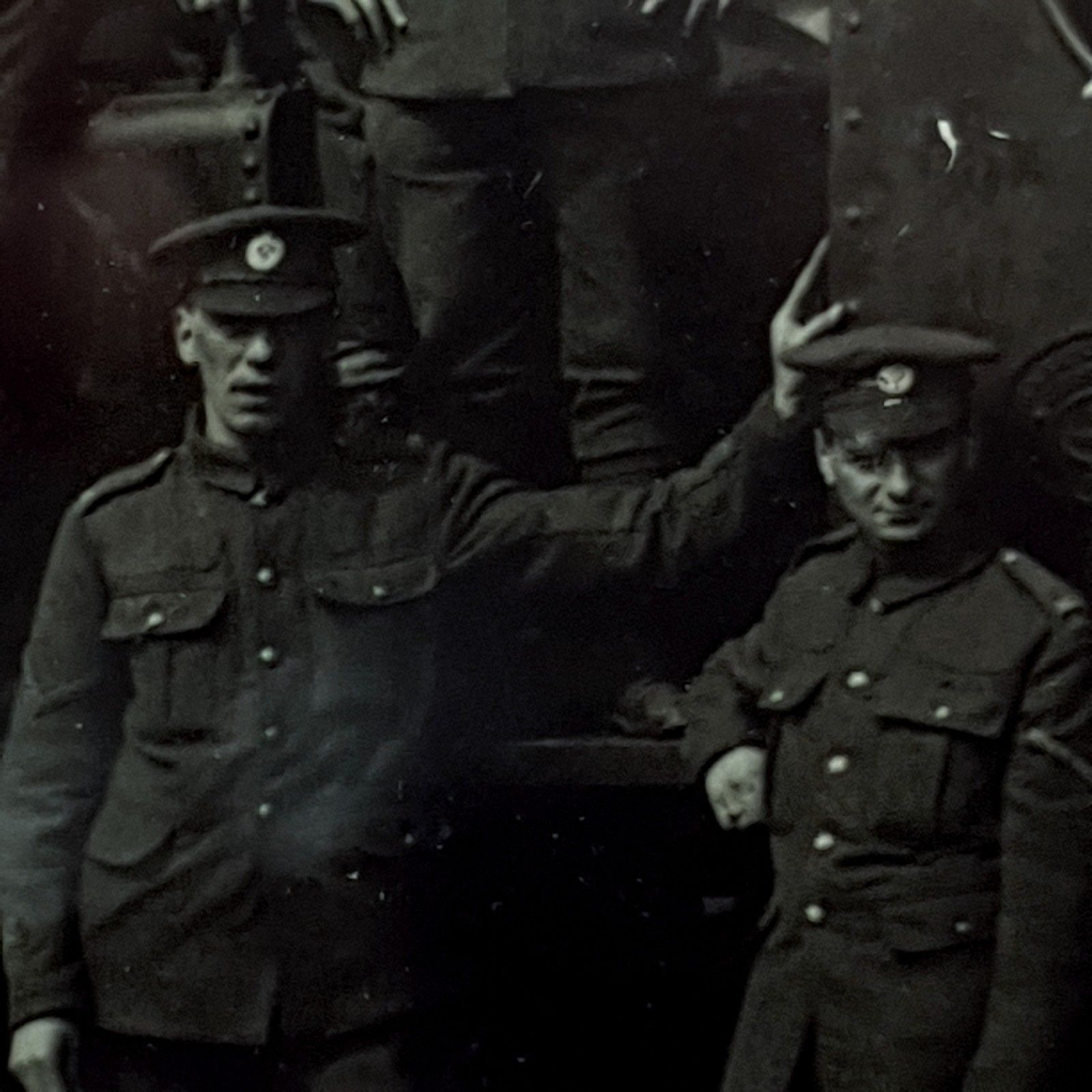 Art Wwi Photo 8th Battalion Soldiers Possibly Post Office Rifles Framed Antique 1915 photo