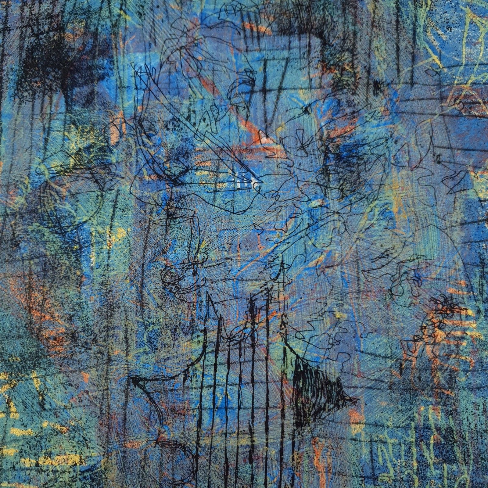 Dom Theobald Signed Limited Print Etching 1995 Named Blue Still Life H37xl33cm photo buy