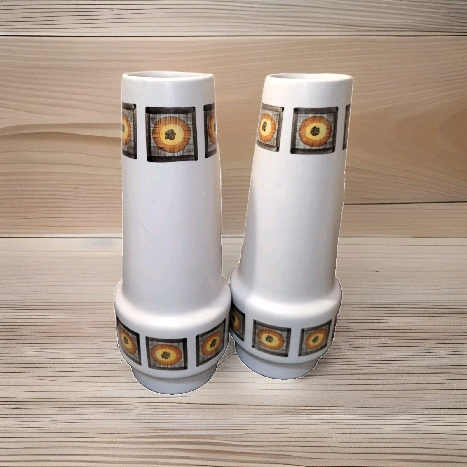 Pair Of E. Radford England Vases  1081, 13", Handpainted Mid Century Design 60's