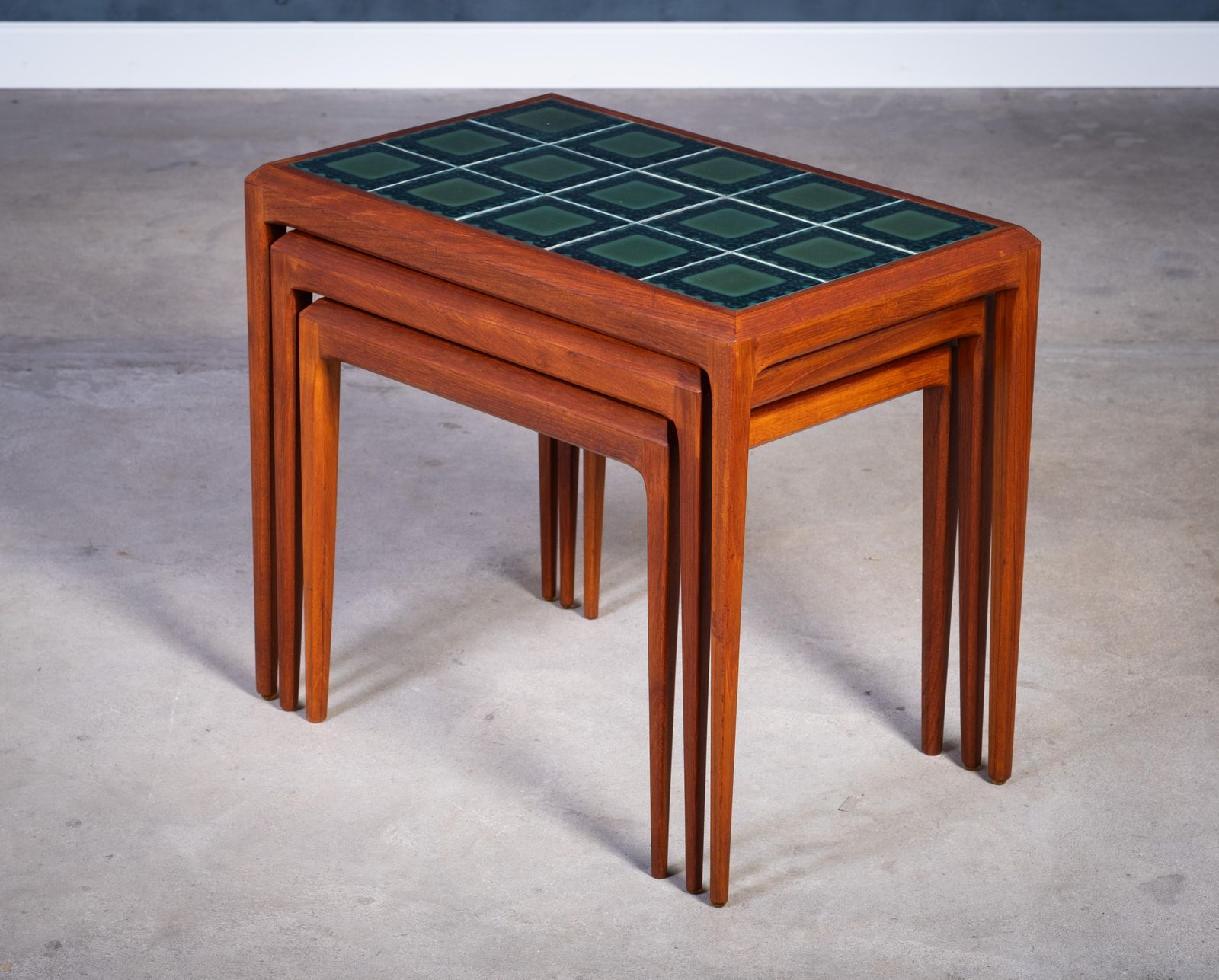 Set Of Teak Nesting Tables By Johannes Andersen For Silkeborg Møbelfabrik, 1960s photo Furniture