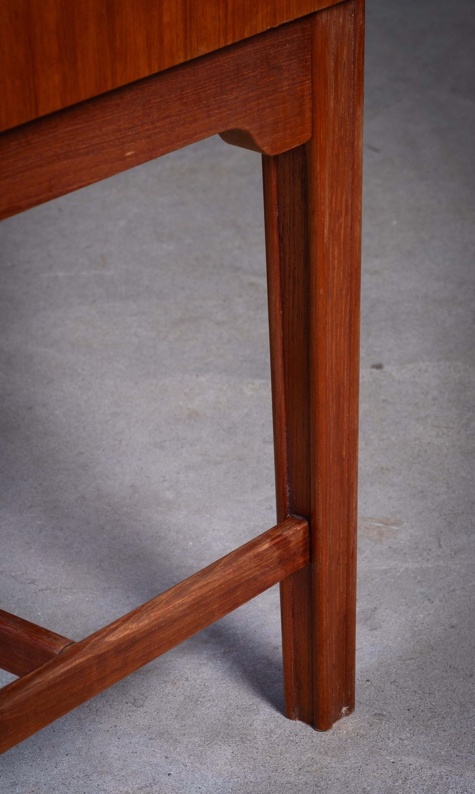 Furniture Teak Tambour Cabinet With Brass Handle, Danish Design, 1960s photo
