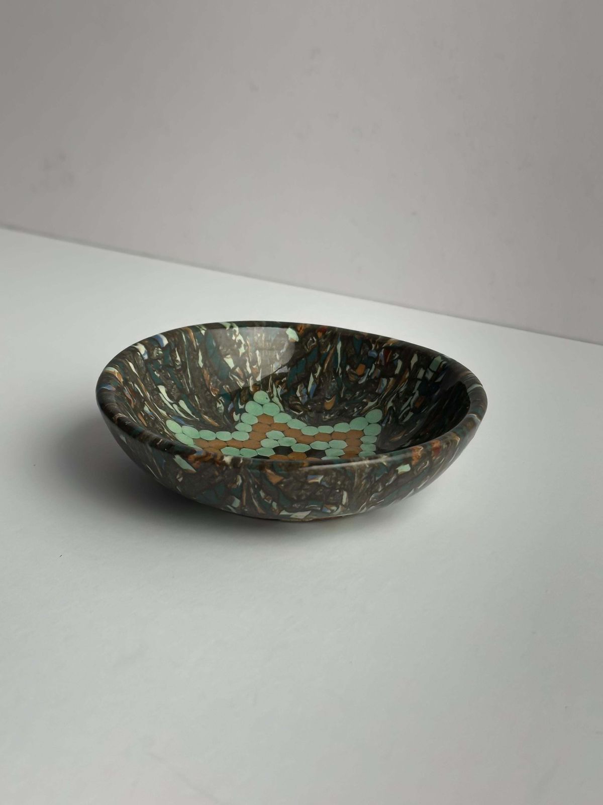 Jean Gerbino Vallauris Mosaic Ceramic Bowl, France, 1950s photo vintage