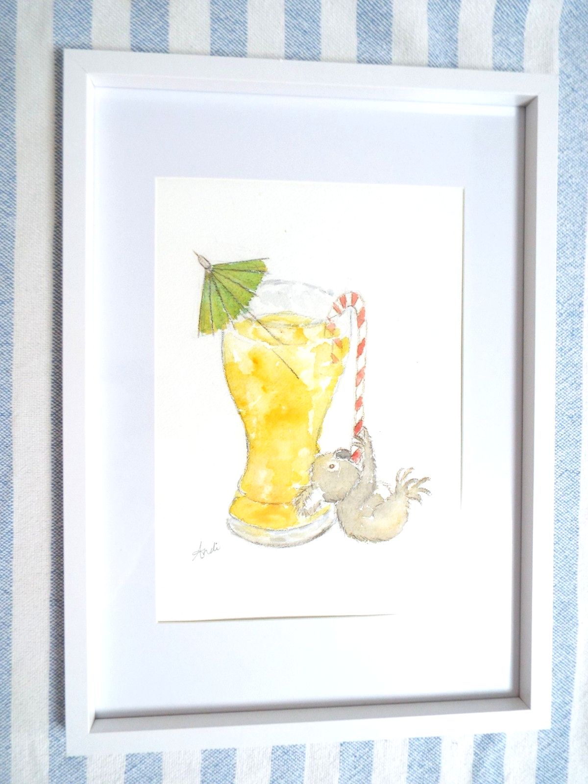 Cute  Mini Koala Llustration Original  Framed Watercolour Painting Andi Lucas photo furniture