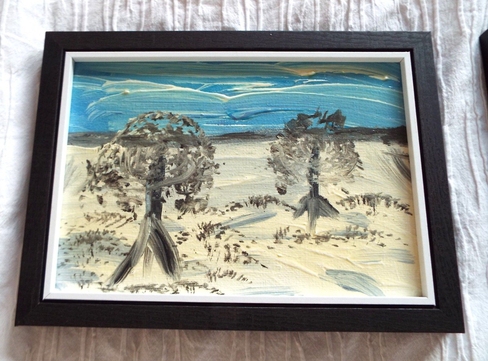 Set Of 4 New Original Abstract Framed Paintings Mountain Landscapes Fraser Lucas photo 79.0