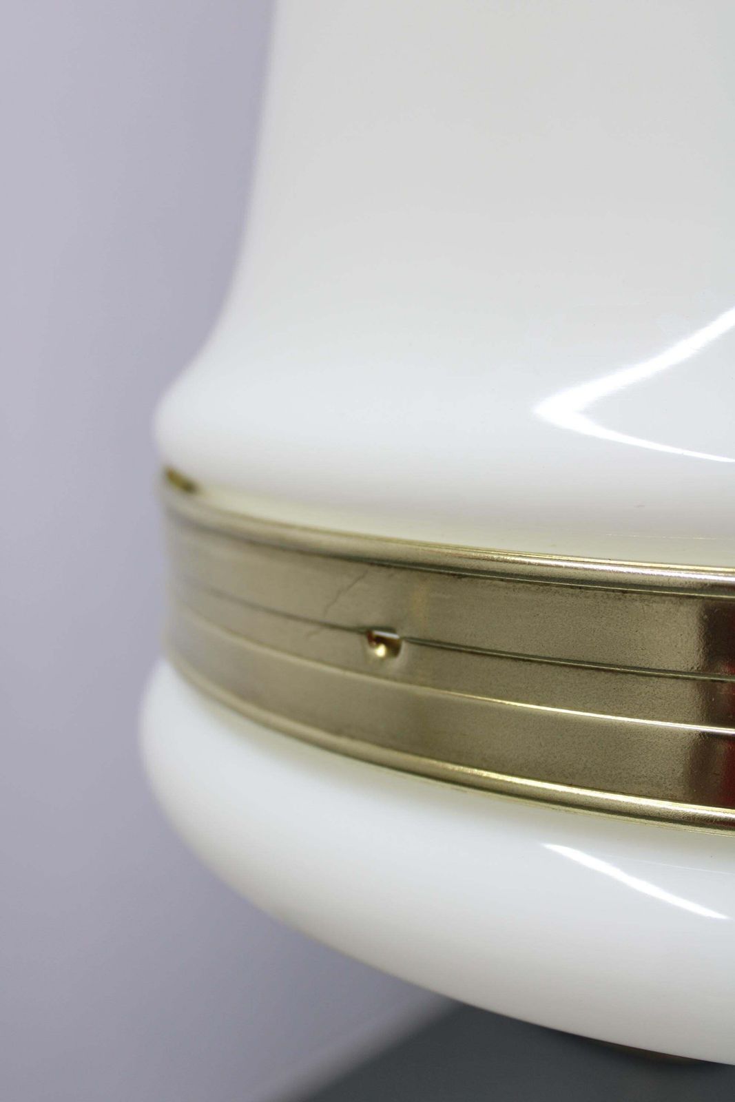 photo furniture Peter Behrens “Luzette” Art Deco Opaline Glass Pendant, Germany, 1930s