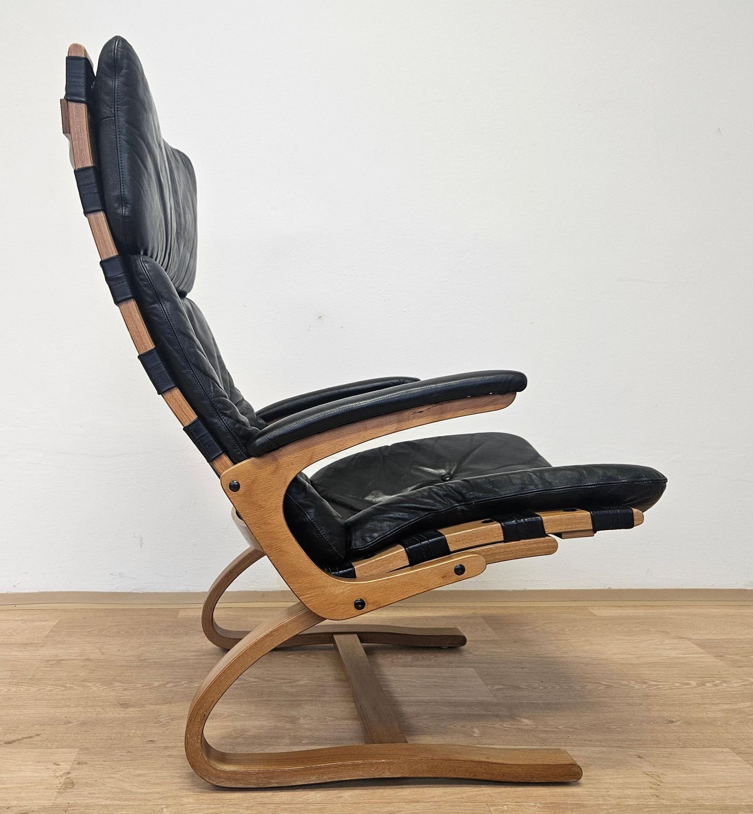 Kengu Leather Lounge Chair By Elsa & Nordahl Solheim Rybo Rykken, Norway, 1960s photo Furniture