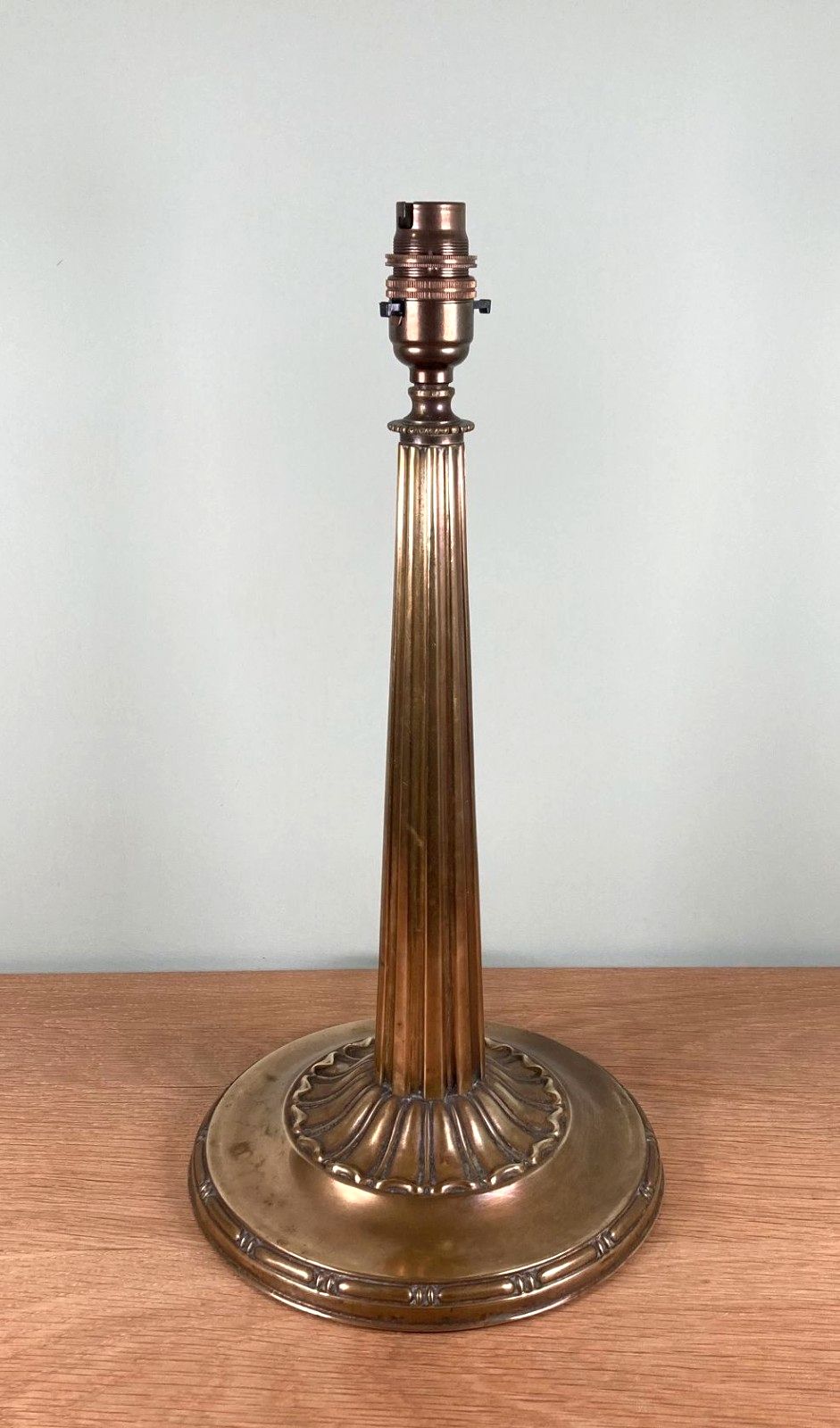 Antique Edwardian Brass Table Lamp Base Early 20th Century H38cm Rewired photo for sale