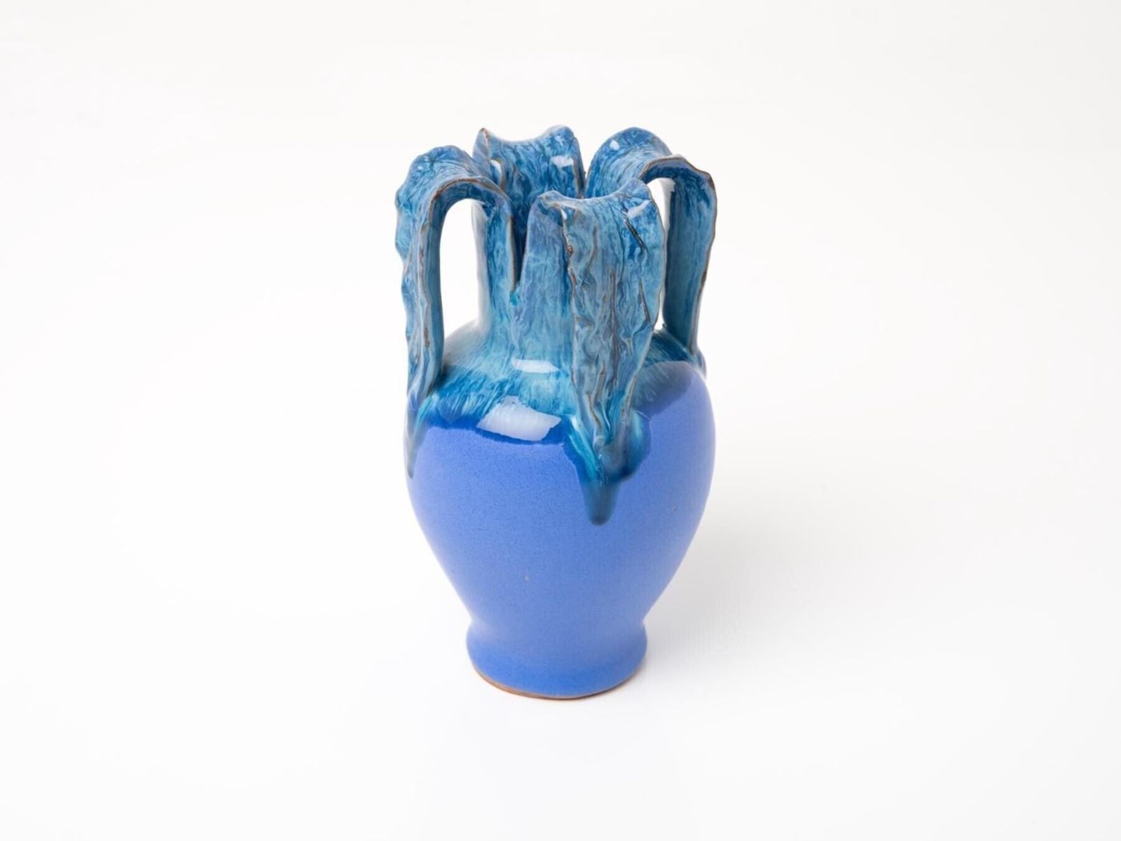 Mid Century Sculptural Vase | Vintage Abstract Vase | Cobalt Blue Vase