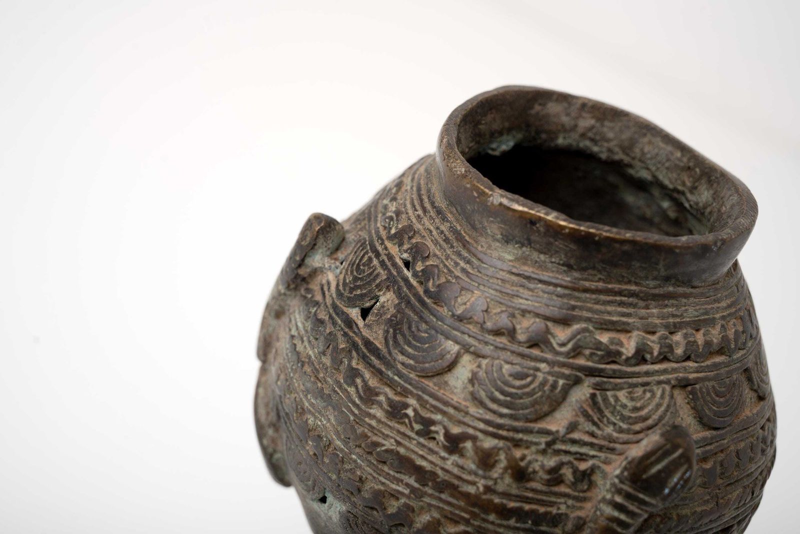 Dogon Bronze Vessel | West African Sculpture | African Bronze Urn photo 250.0