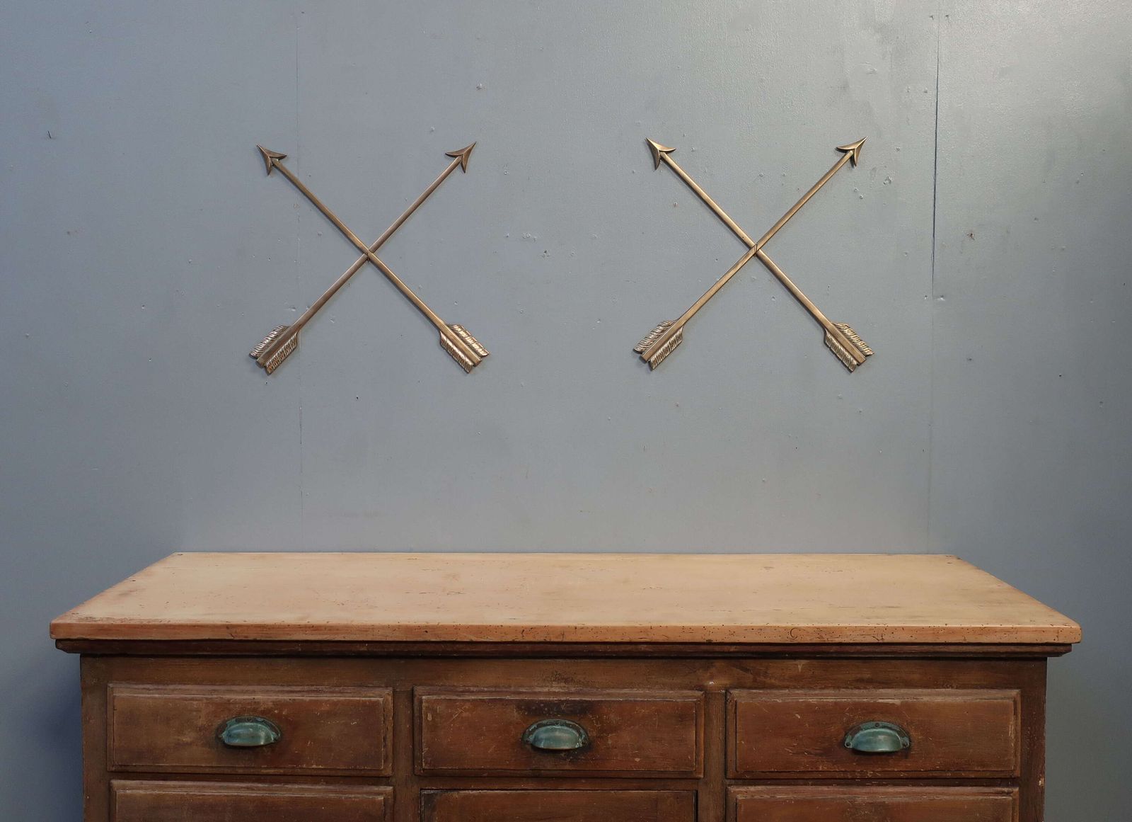 Pair Of Mid Century French Bronze Arrows photo vintage