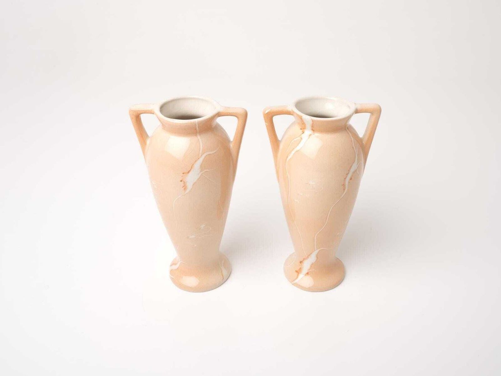 Pair Of Art Deco Vases | 1920s Ceramic Vase Set | Matching Vases photo furniture