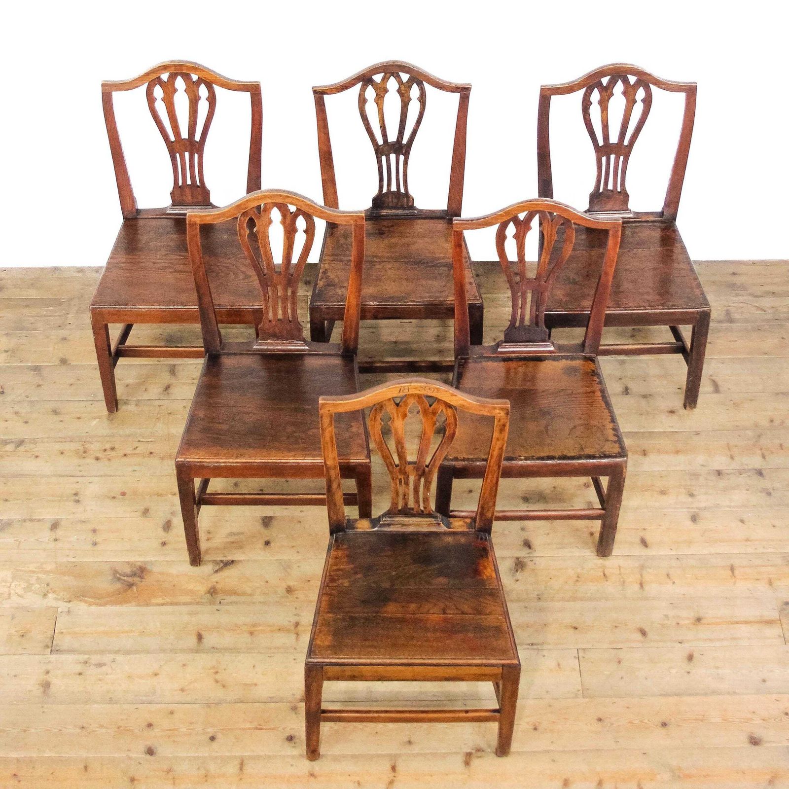 Antique Set Of Six 19th Century Oak Dining Chairs | Set Of Chairs | Antique Chairs | Dining Chairs | Kitchen Chairs (M 6403) photo furniture
