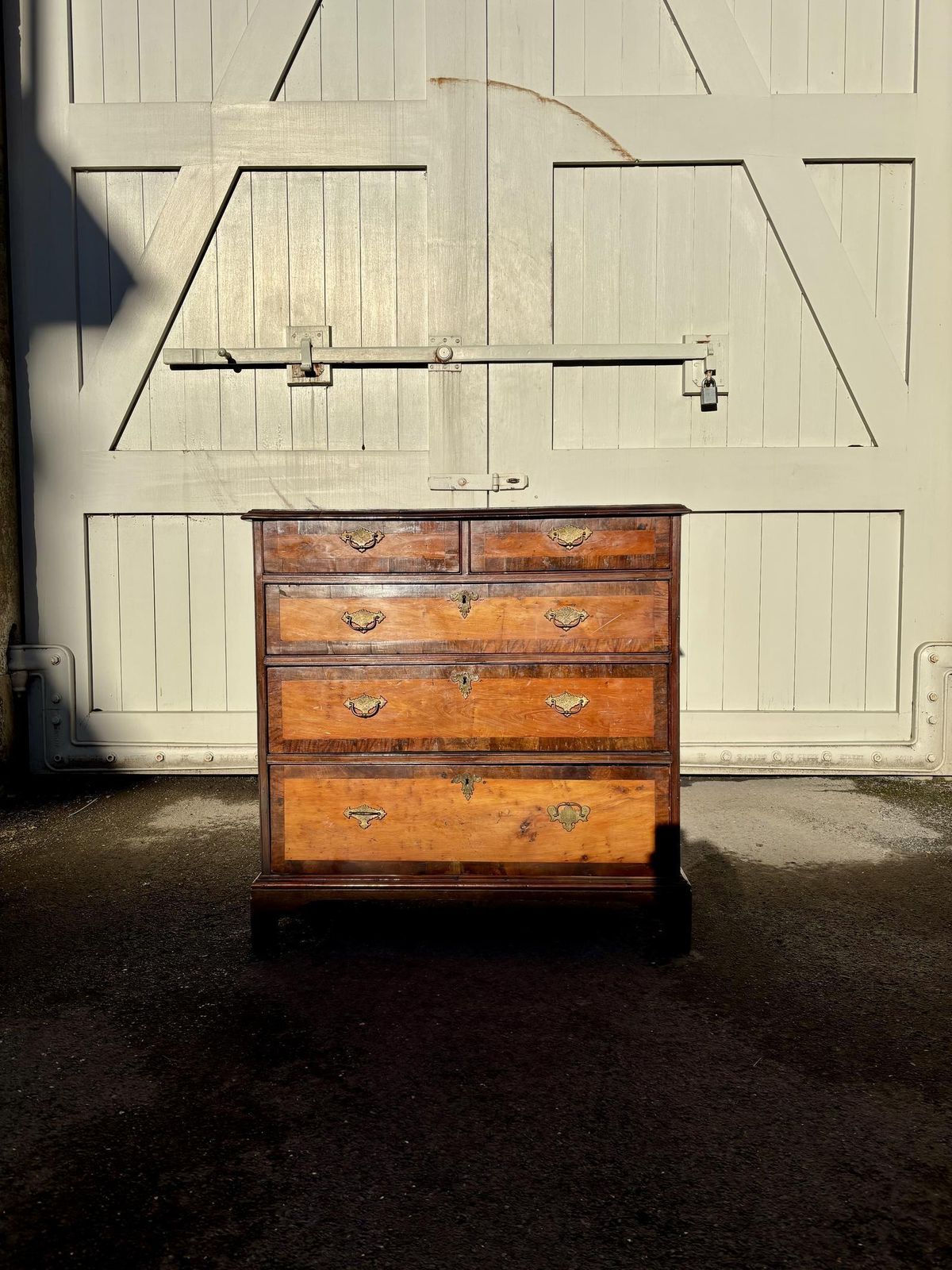 George III Satin Wood Chest Of Drawers With Walnut Cross Banding photo furniture