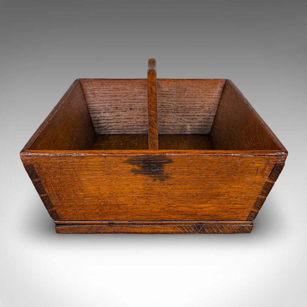 Antique Housekeeper’s Carry, English Oak, Cutlery Tray, Trug, Work Box, Georgian photo 700.0