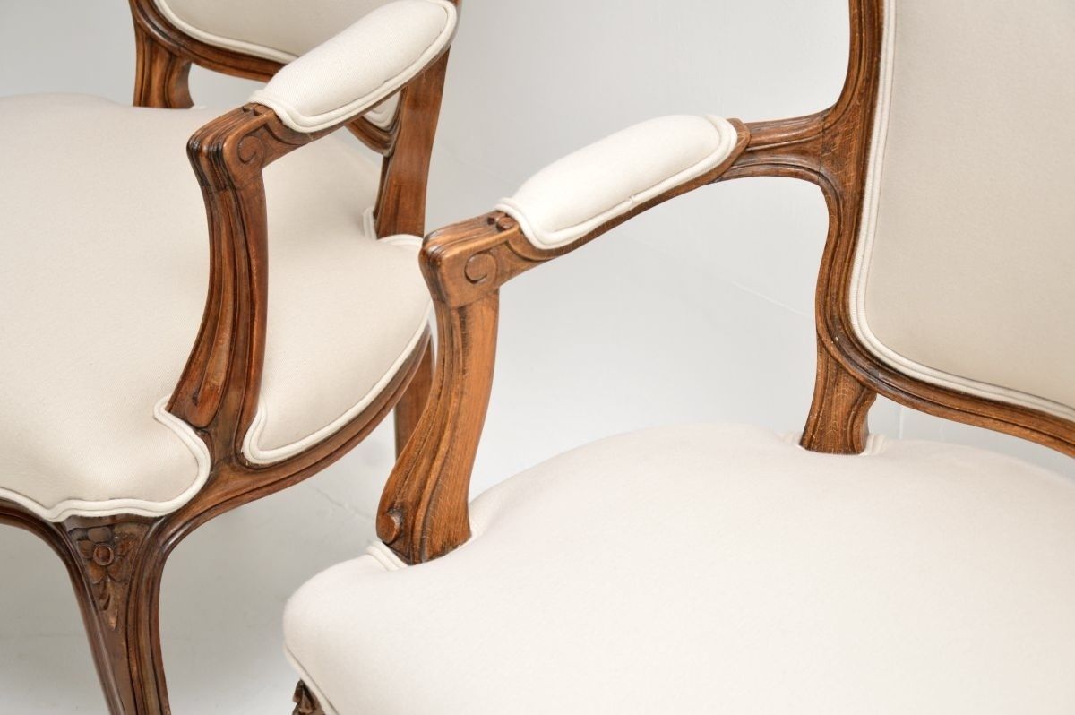 Pair Of Antique French Walnut Salon Armchairs photo 1625.0