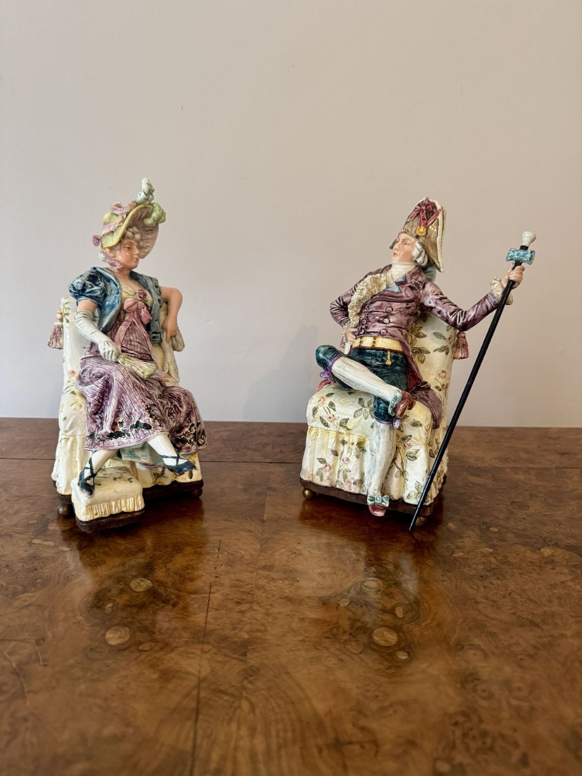 photo furniture Unusual Fine Quality Pair Of Antique Musical Figures