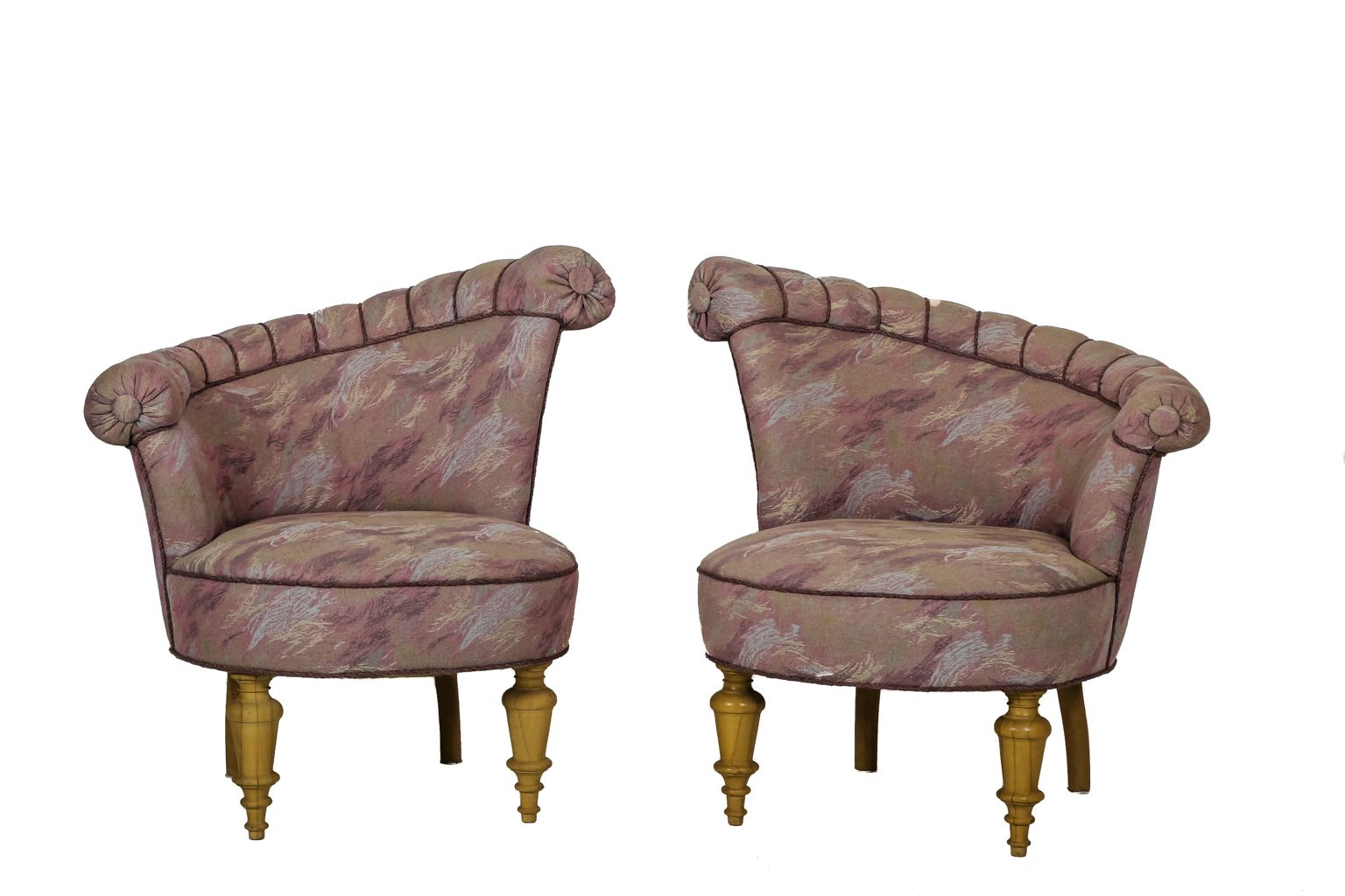 Danish Asymmetrical Armchairs In The Style Of Kagan, 1950s, Set Of 2