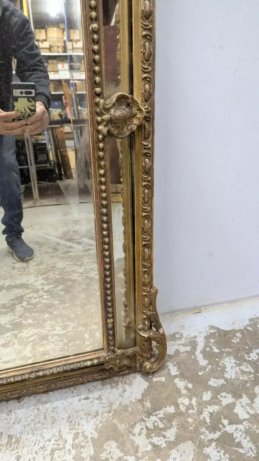 Large Mirror With Enclosed Panels Decorated With A Coat Of Arms photo buy