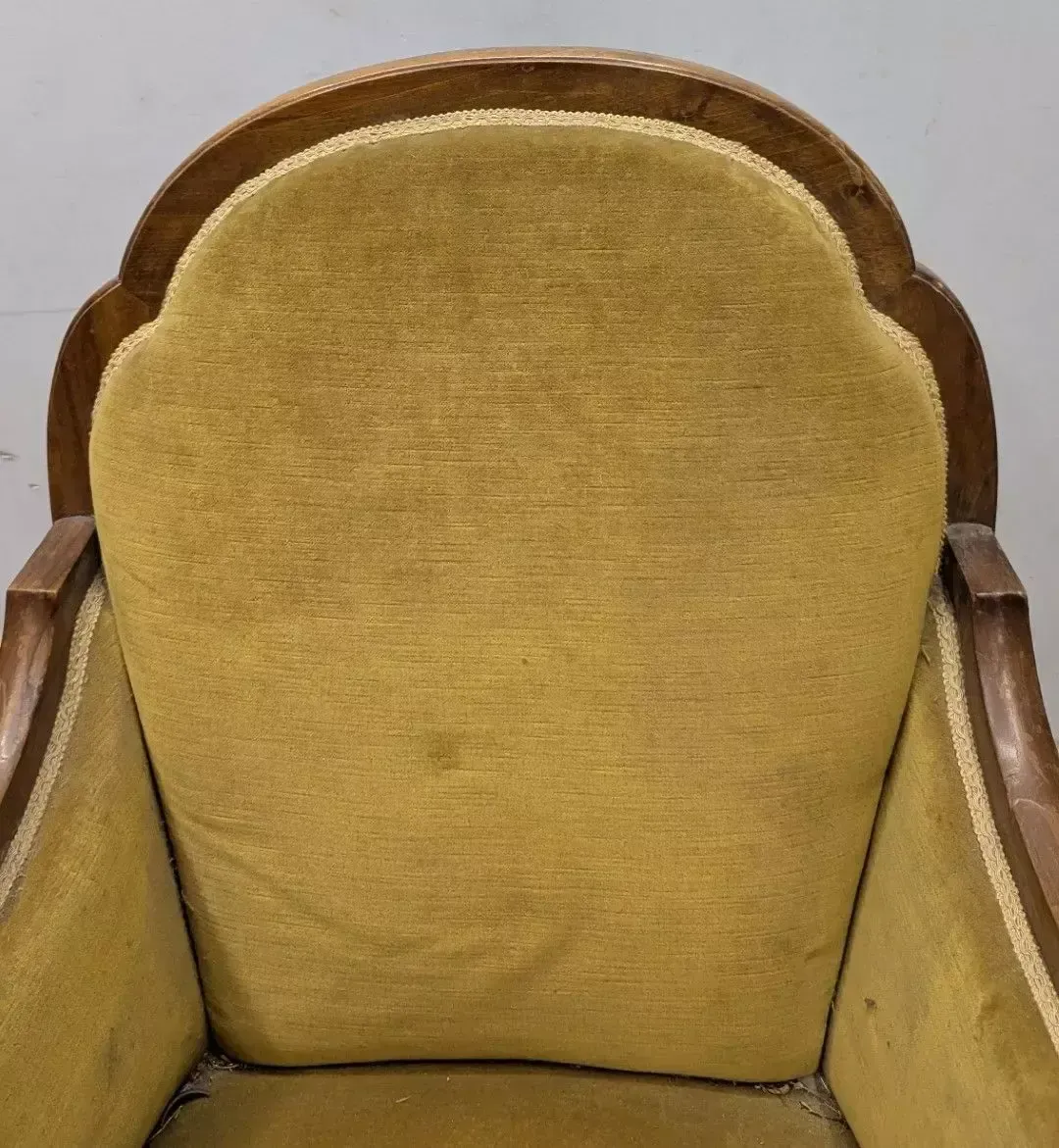 Set Of 4 Louis XV Style Armchairs Upholstered In Mustard Velvet photo buy