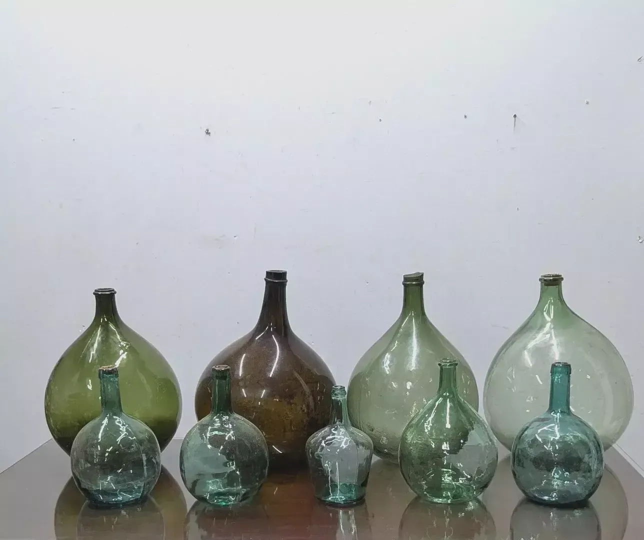 Set Of Blown Glass Demijohns – 19th / Early 20th Century photo 438.0
