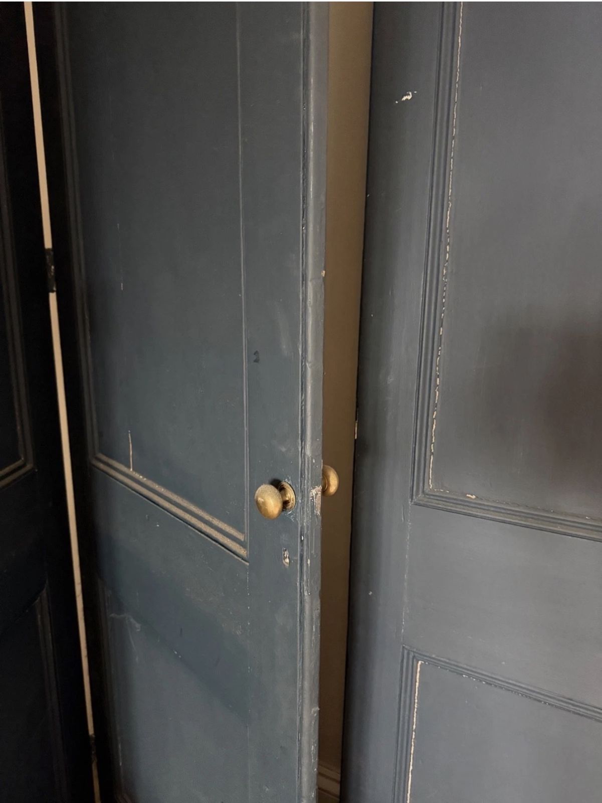Set Of 3 Antique Wooden Bifold Doors – C.1839, 245cm High, Panelled photo for sale