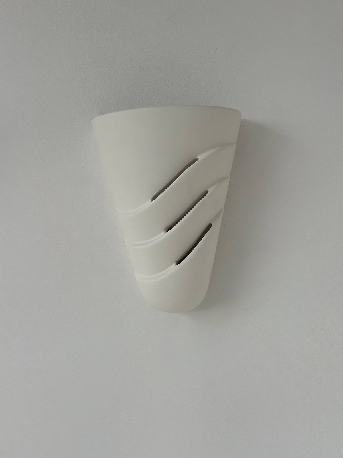Pair Of Vintage Wall Lights, Matte White Plaster, France, 1970 photo Lighting