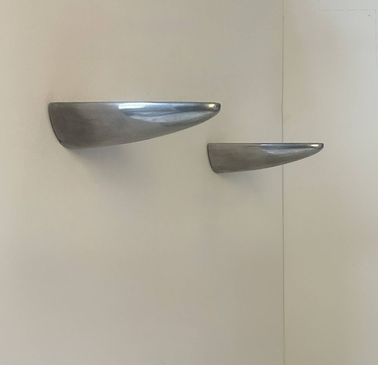 Pair Of Vintage Wall Lights, Cast Aluminum, France, 1980 photo buy