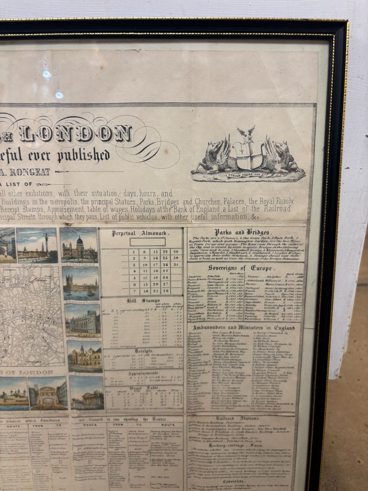 Original Victorian Guide Through London Tourist Guide By A.Rongeat Framed photo vinterior