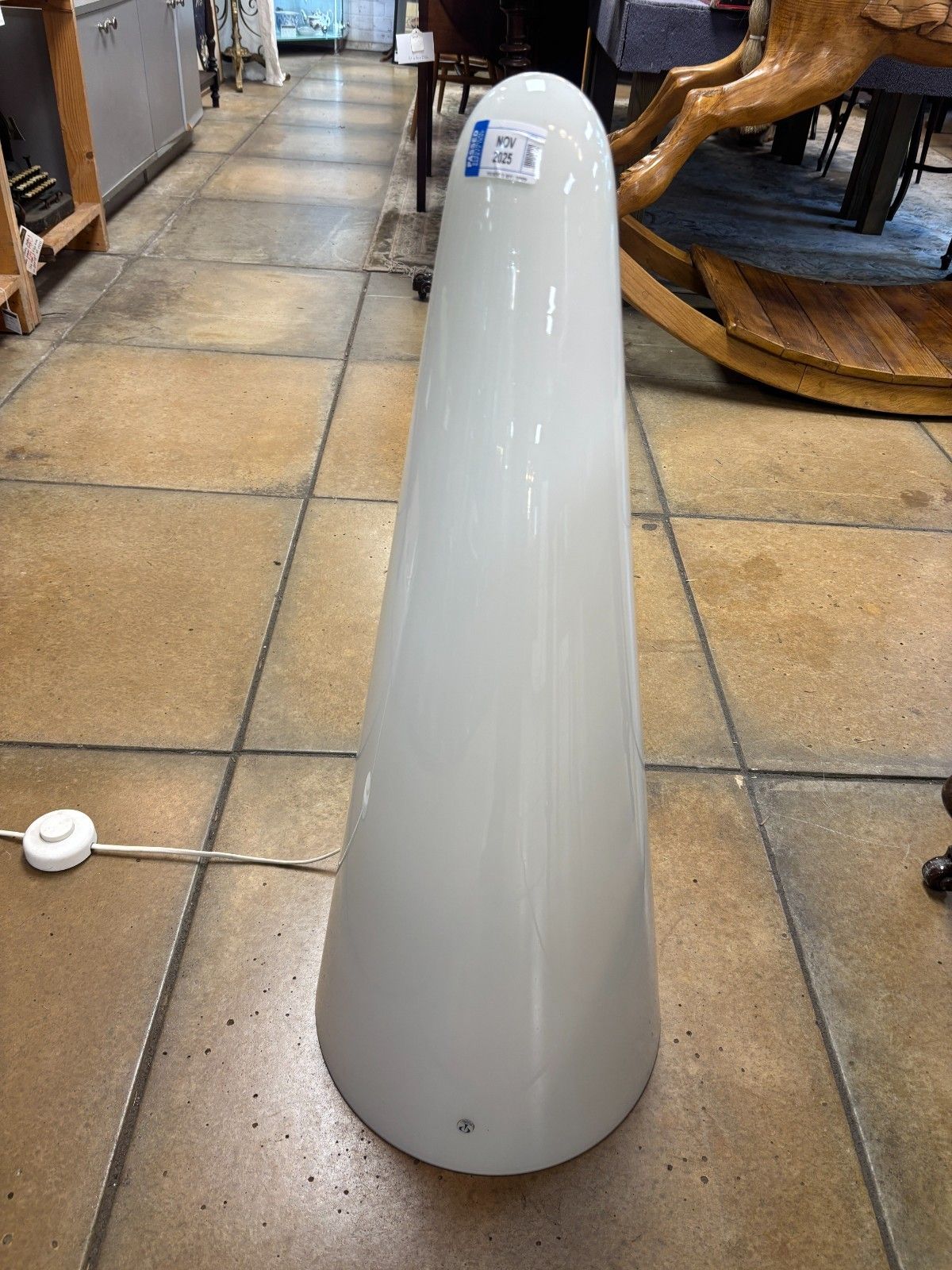 Rare Large Mid Century Peill & Putzler Cone Milk Glass Lamp photo furniture