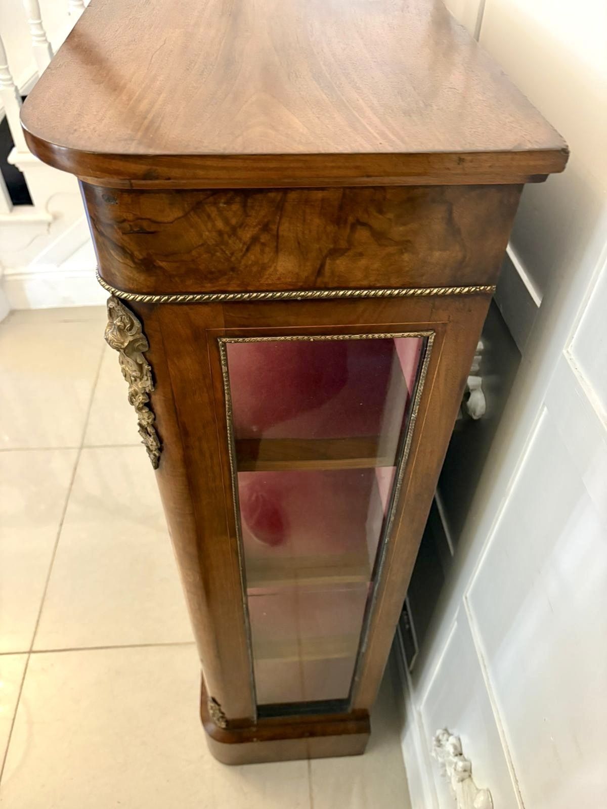 Antique 19th Century Quality Inlaid Burr Walnut Pier Cabinet photo for sale