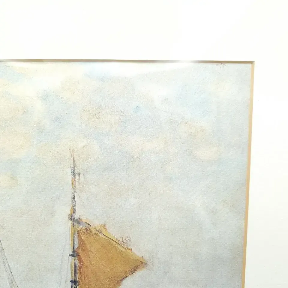 Hans Trimborn Print Two Ships At Norderney Zwei Schiffe Framed photo Art