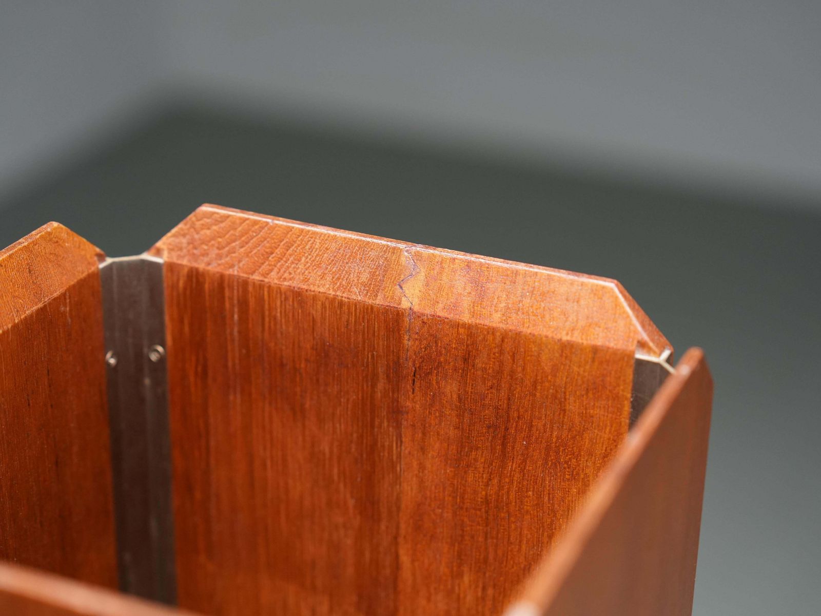 Ico Parisi Umbrella Stand For Stildomus In Walnut And Metal, Italy, 1950's photo for sale