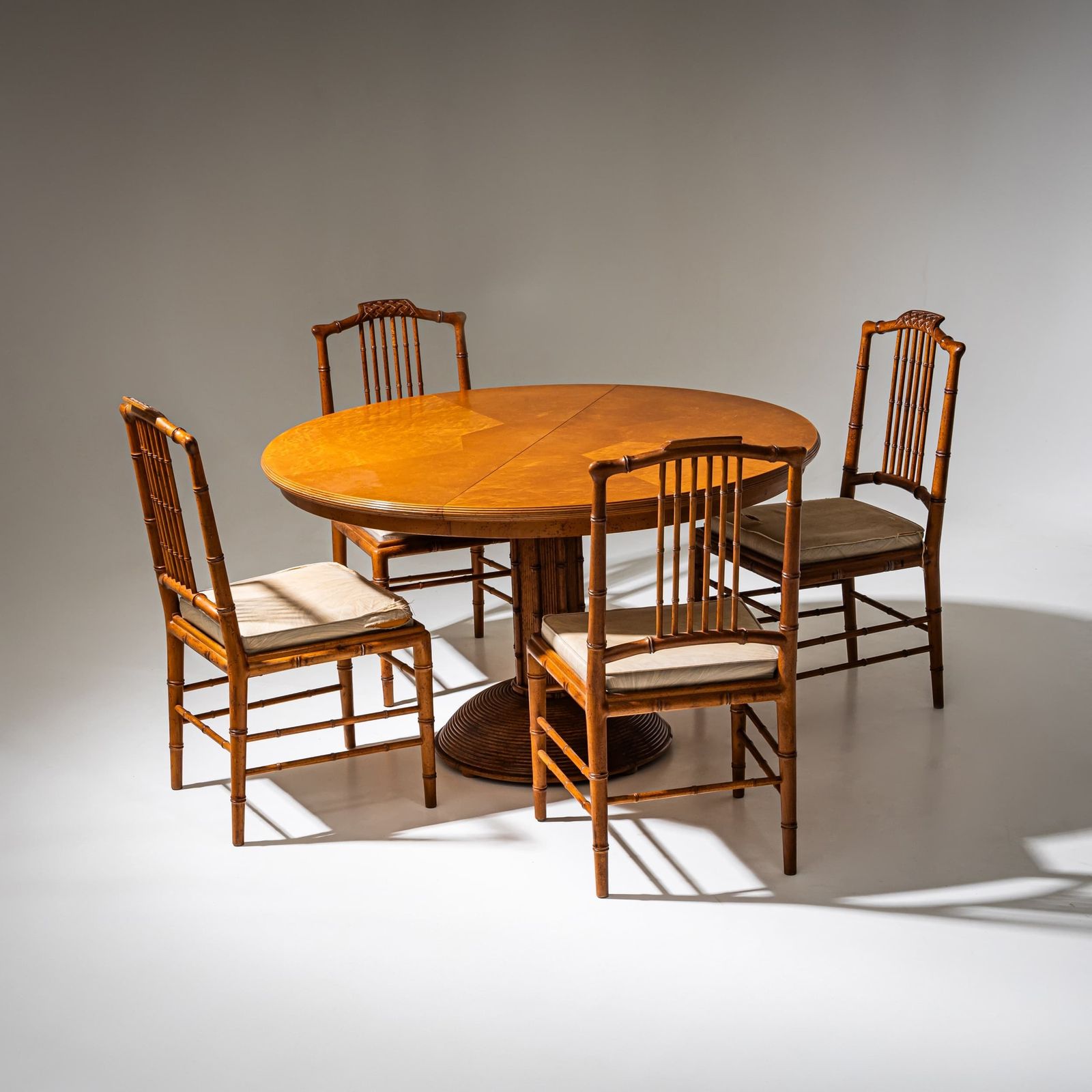 Faux Bamboo Dining Group, Possibly France, Mid 20th Century photo furniture