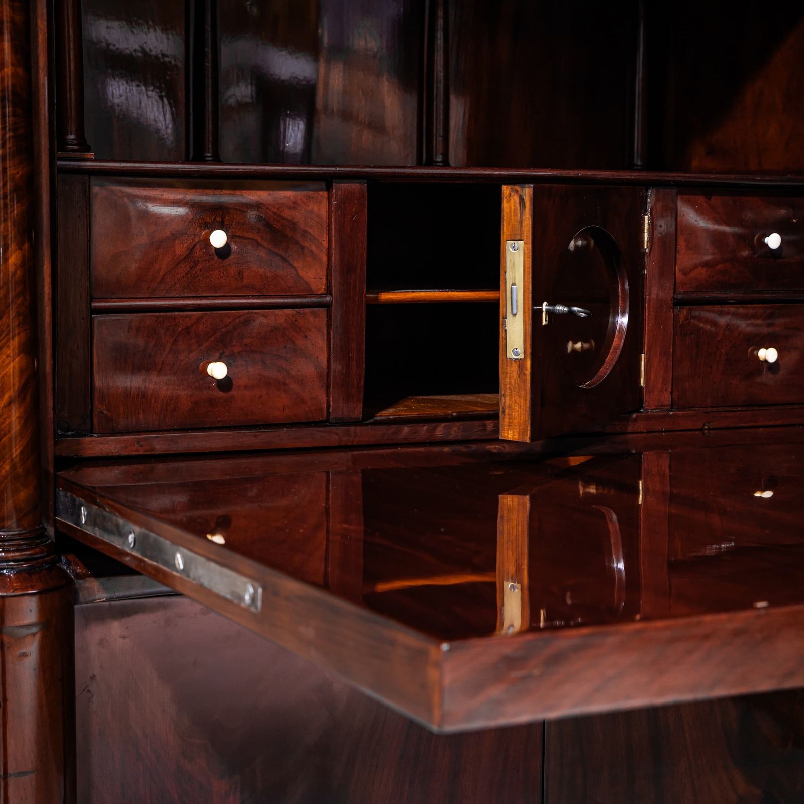 photo vintage Louis Philippe Secretaire, Tweede Helft 19e Eeuw