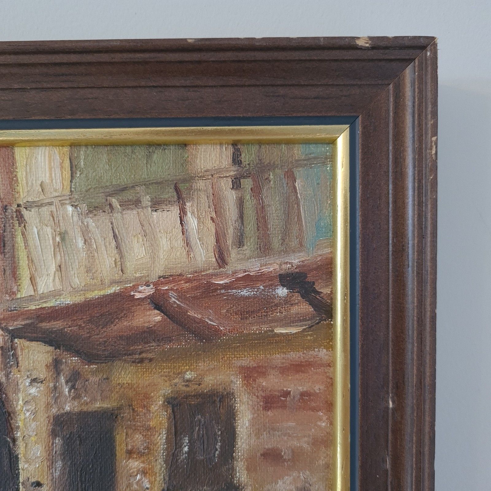 D Winston Signed Oil Painting Acre Street Scene 1993 Akko Israel W40cm X H30cm photo Art