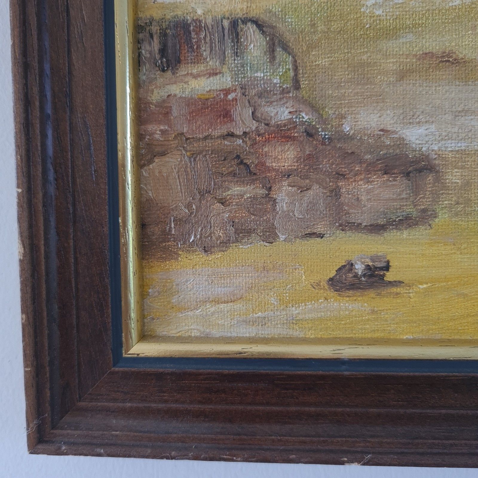 D Winston Signed Oil Painting Acre Street Scene 1993 Akko Israel W40cm X H30cm photo vintage