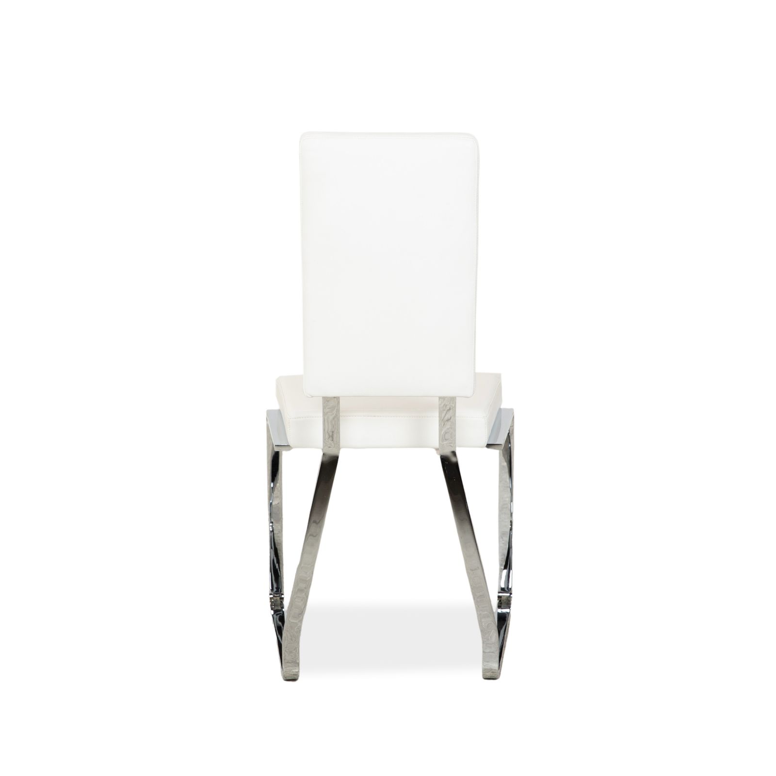 Mobilier Lot de 8 chaises Bacher en cuir, blanc et crème, pour salle à manger photo