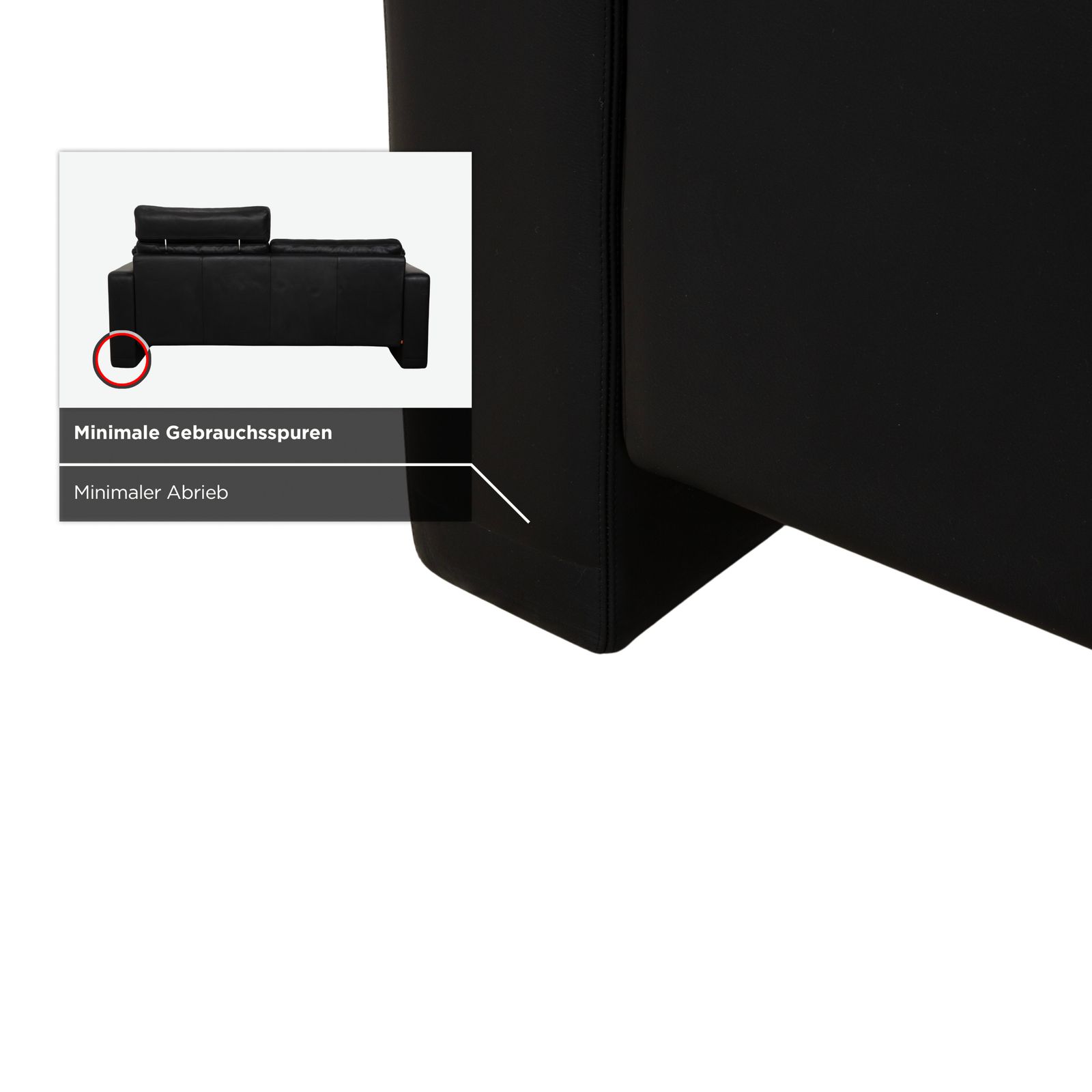 Mobilier Canapé 2 places Cor Conseta en cuir noir avec appui-tête photo