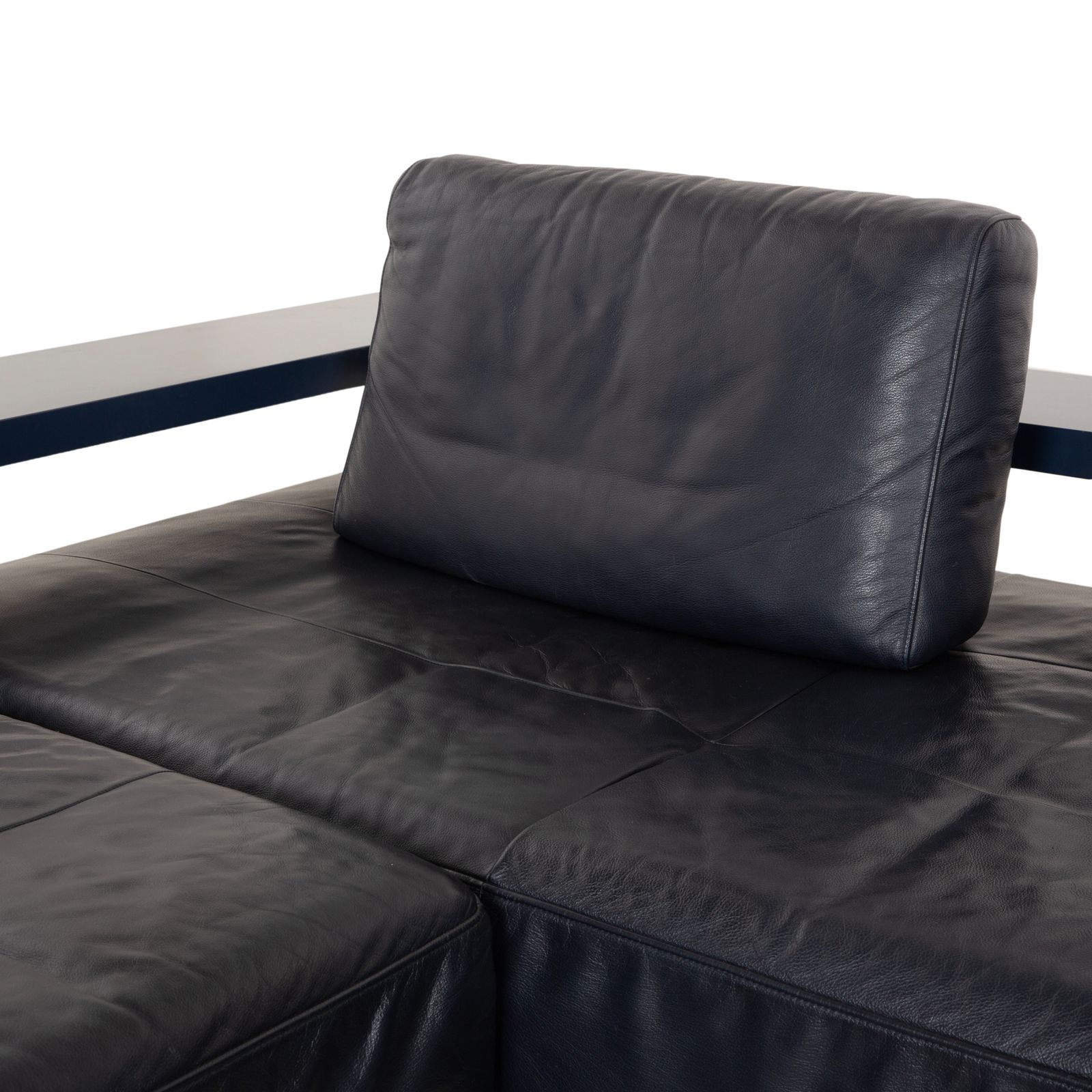 Canapé d'angle Rolf Benz Dono 6100 en cuir bleu foncé, fonction manuelle photo buy