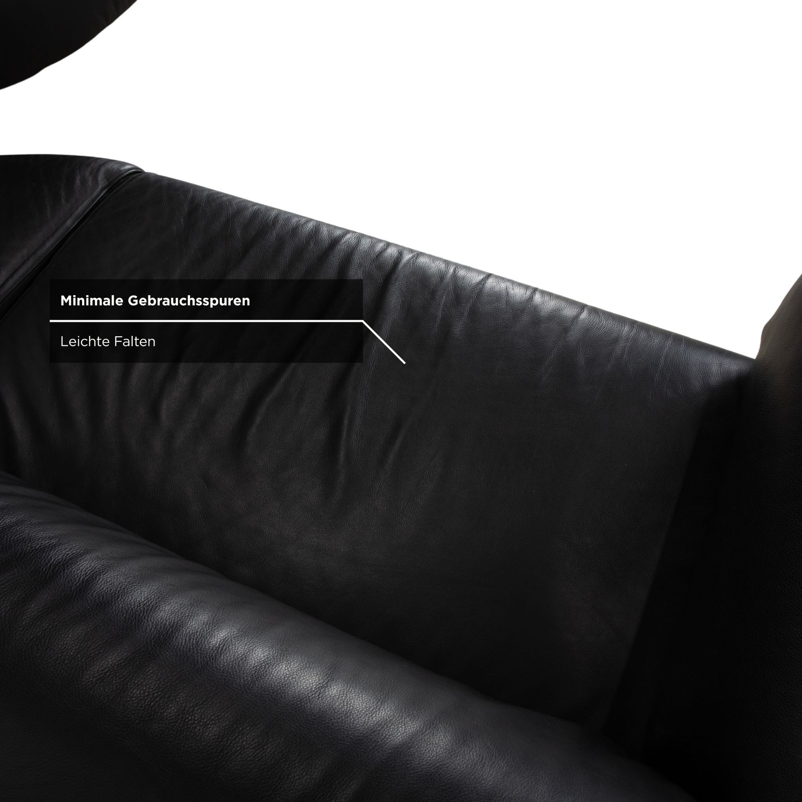 photo furniture Cassina Met 250 Leren Hoekbank Zwart Zilveren Poten