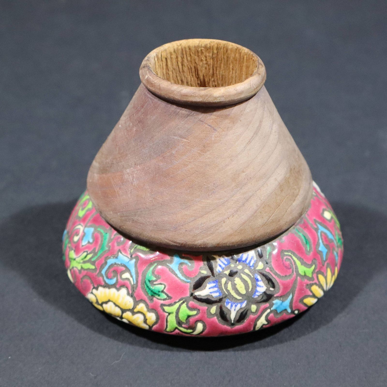 French Art Deco Floral Match Holder Striker In Longwy Pottery photo 100.0
