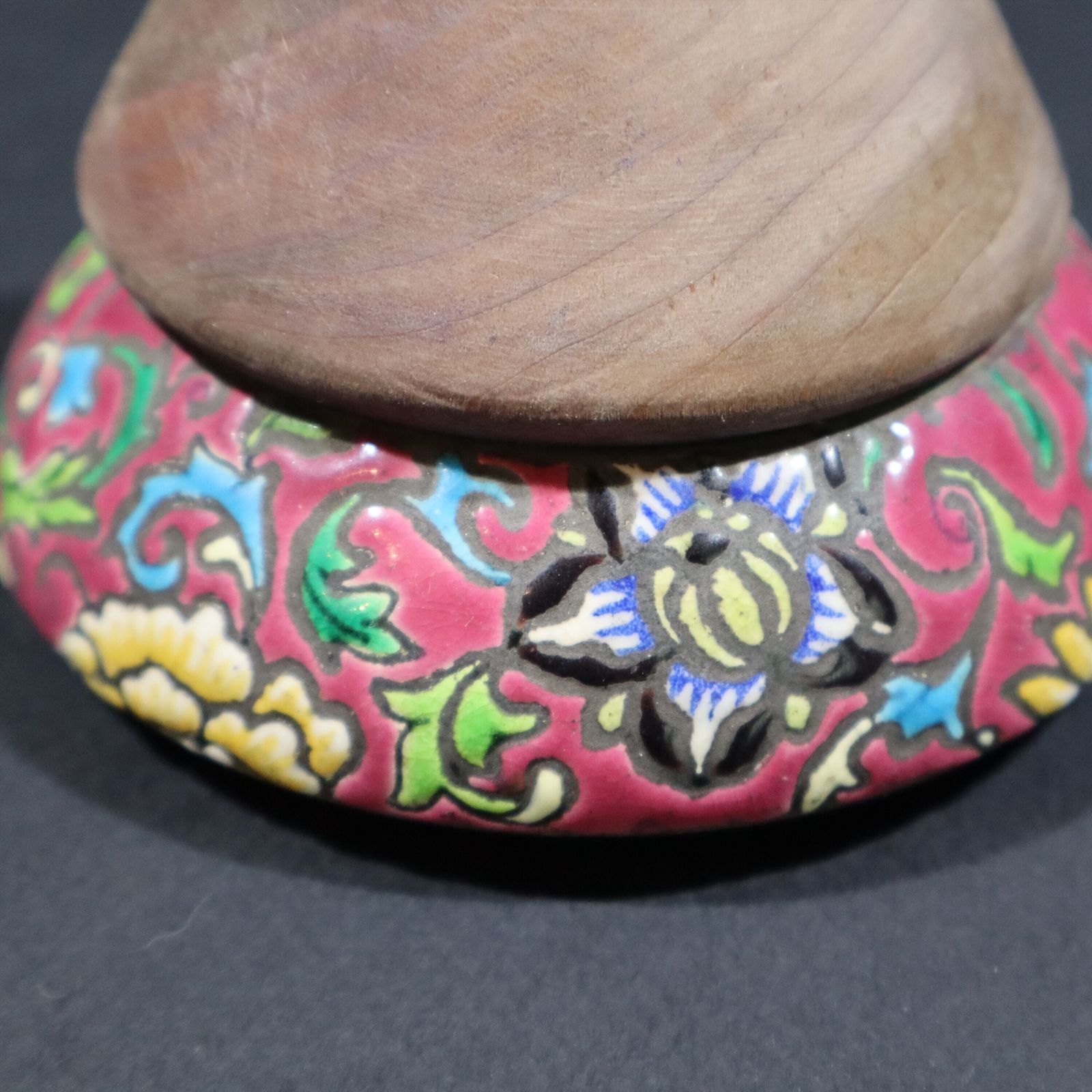 French Art Deco Floral Match Holder Striker In Longwy Pottery photo vinterior