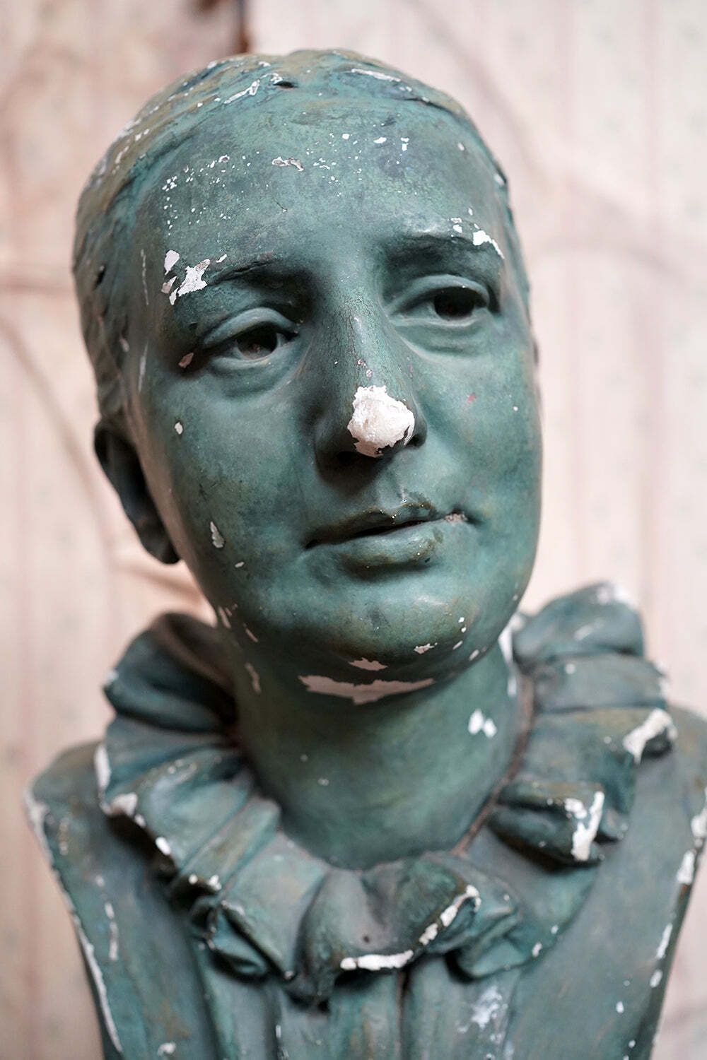 An Early 20thc Green Painted Plaster Bust Of A Lady C.1900 20 photo for sale