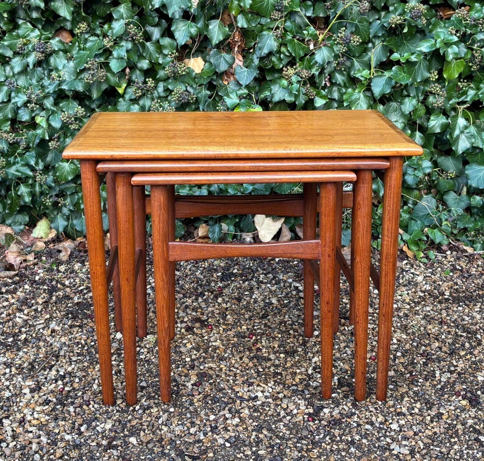 360.0 Vintage 1960’s Kai Kristiansen Teak Nest Of Tables photo