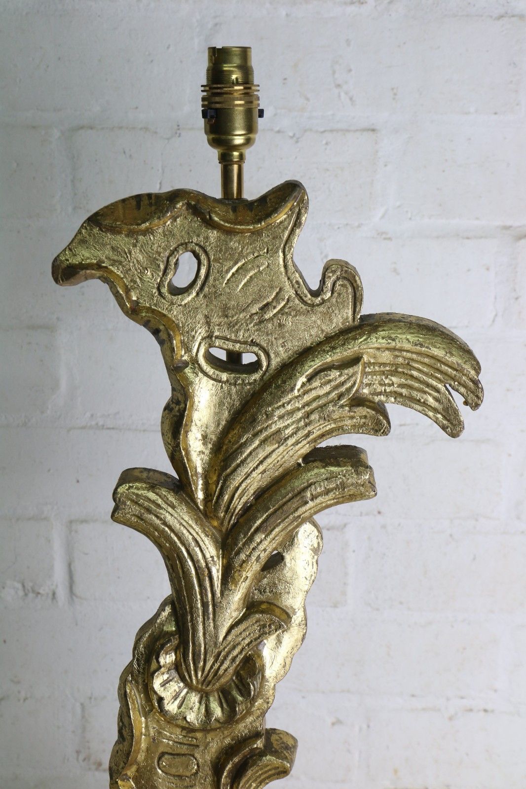 Table Lamp Large Vintage French Gilt Wooden Lamp Designer Quality Antique Style photo Lighting