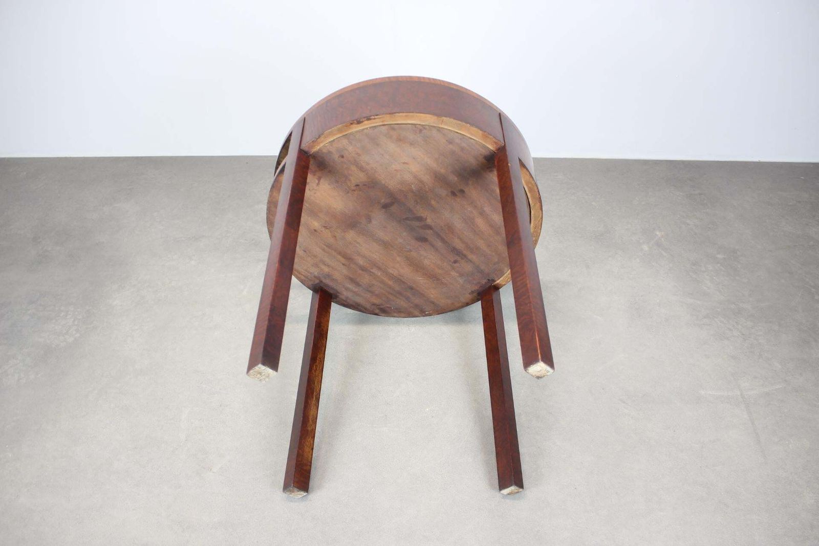 Furniture Art Deco Mahogany Veneer Table, Czechoslovakia, 1930s, Restored photo